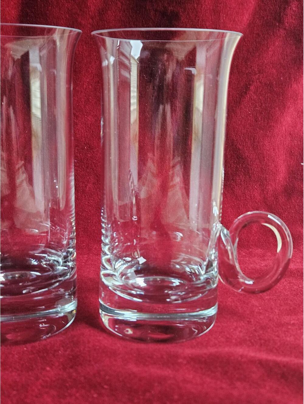 Vintage Set of 2 Princess House Highlights Clear Crystal Irish Coffee Mugs 5.5” - Picture 4 of 15